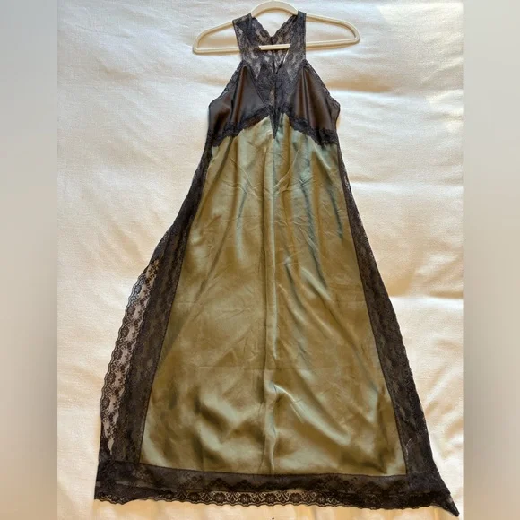 Free People Intimate Lace Slip Dress-Moss - Picture 1 of 6